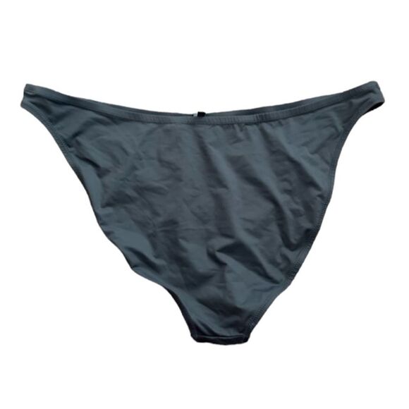 NWT SKIMS Recycled Swim Mid Coverage Bottom Swim Bikini Bottom In Gunmetal Gray - Picture 4 of 6